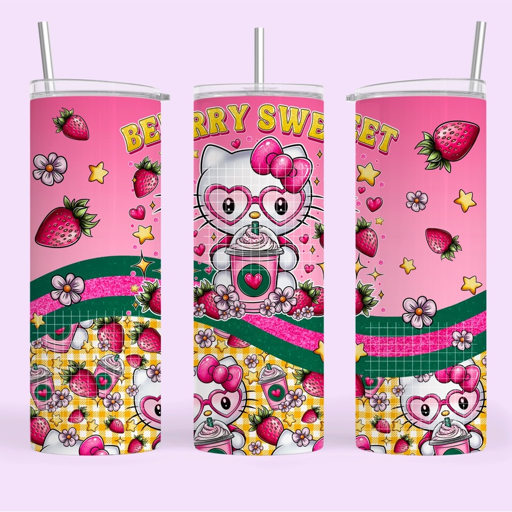 20 oz Tumbler Berry Sweet Stainless Steel Tumbler + Straw Perfect for gifts